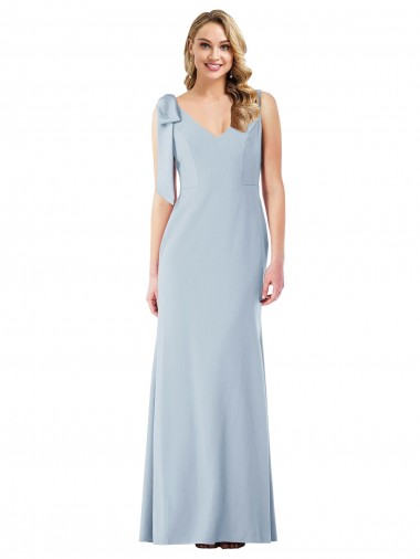 Cheap V-Back Bow Shoulder Trumpet Bridesmaid Dress / Prom Dress Canada