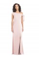 Cheap Off the Shoulder Tie Detail Trumpet Formal Crepe Bridesmaid Dress / Prom Dress with Front Slit Canada