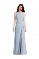 Cheap Halter Maxi Bridesmaid Dress / Prom Dress with Cascade Ruffle Slit Canada
