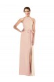 Cheap Halter Criss Cross Cutout Back Maxi Formal Crepe Bridesmaid Dress / Prom Dress Canada