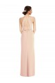 Cheap Halter Criss Cross Cutout Back Maxi Formal Crepe Bridesmaid Dress / Prom Dress Canada