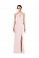 Cheap Criss Cross Halter Princess Line Trumpet Formal Crepe Bridesmaid Dress / Prom Dress Canada