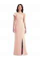 Cheap One Shoulder Cap Sleeves Trumpet Formal Crepe Bridesmaid Dress / Prom Dress with Front Slit Canada