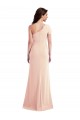 Cheap One Shoulder Cap Sleeves Trumpet Formal Crepe Bridesmaid Dress / Prom Dress with Front Slit Canada