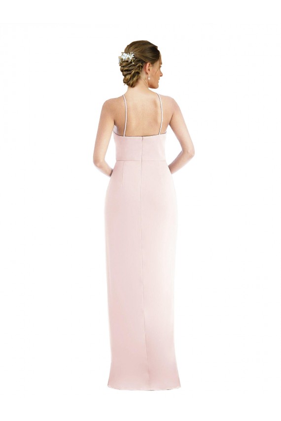 Cheap Halter Draped Tulip Skirt Maxi Bridesmaid Dress / Prom Dress Canada