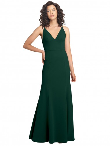 Cheap Form Fitting Stretch Formal Crepe A-Line Bridesmaid Dress / Prom Dress Canada
