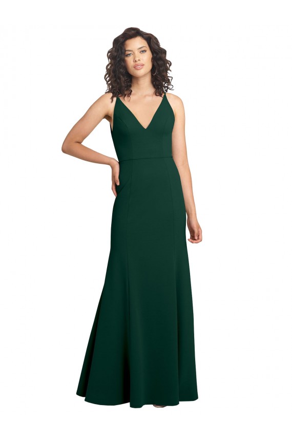 Cheap Form Fitting Stretch Formal Crepe A-Line Bridesmaid Dress / Prom Dress Canada