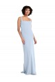 Cheap Slim Square Neck Fit and Flare Full Length Stretch Crepe Bridesmaid Dress / Prom Dress Canada