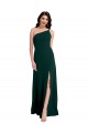 Cheap A-Line Slim One Shoulder Formal Crepe Bridesmaid Dress / Prom Dress with Asymmetrical Straps and Side Slit Canada