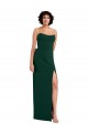Cheap Scooped Strapless Neckline Formal Crepe Bridesmaid Dress / Prom Dress with Side Slit Canada