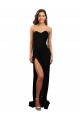 Cheap Corset Style Strapless Formal Crepe Bridesmaid Dress / Prom Dress with High Split Canada