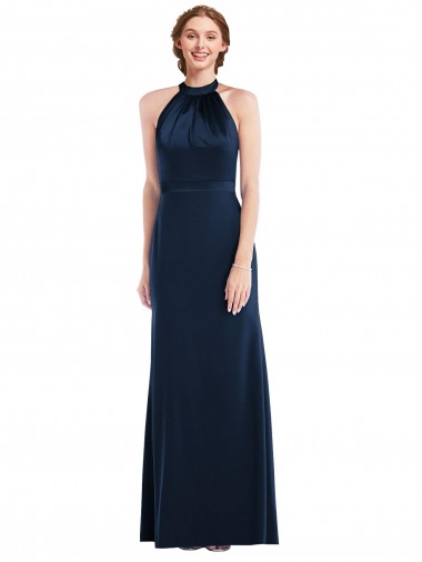 Cheap High Neck Open Back Long Maxi Bridesmaid Dress / Prom Dress Canada
