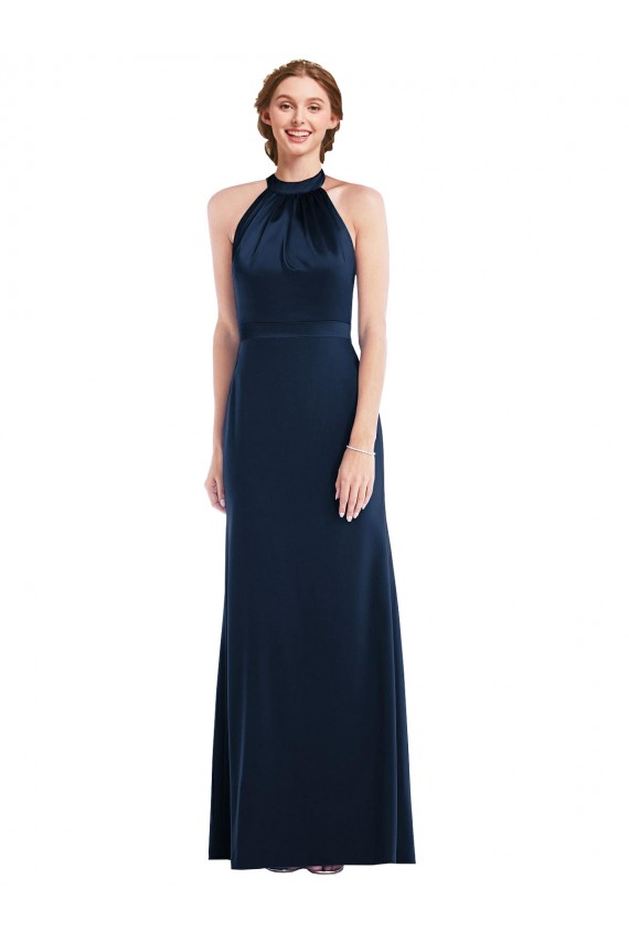 Cheap High Neck Open Back Long Maxi Bridesmaid Dress / Prom Dress Canada