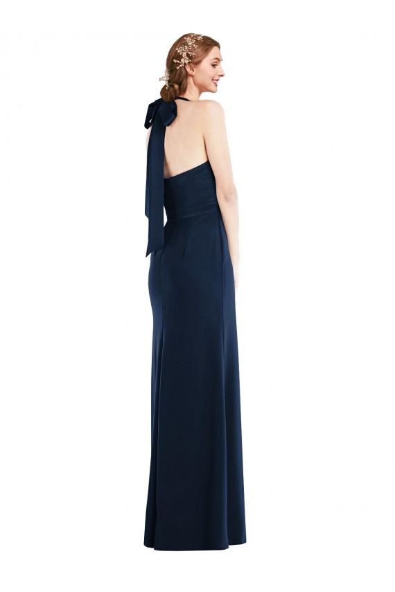 Cheap High Neck Open Back Long Maxi Bridesmaid Dress / Prom Dress Canada