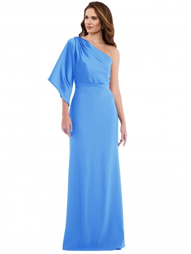 Cheap One Shoulder Bell Sleeves Trumpet Bridesmaid Dress / Prom Dress Canada