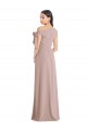 Cheap Off the Shoulder Tie Detail Maxi Formal Crepe Bridesmaid Dress / Prom Dress with Front Slit Canada