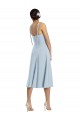Cheap Midi Cocktail Length Bustier Crepe Bridesmaid Dress / Prom Dress with Back Bow Straps Canada
