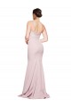 Cheap Straight Neck Long Strapless Formal Crepe Bridesmaid Dress / Prom Dress with Soft Tulle Overlay and Small Train Canada