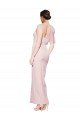 Cheap One Shoulder Tulle Overlay Sweetheart Neckline Long Formal Crepe Bridesmaid Drss with Thigh Split Canada