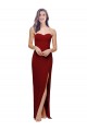 Cheap Straight Pencil Skirt Long Sweetheart Formal Crepe Bridesmaid Dress / Prom Dress with High Side Split Canada