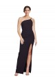 Cheap Long Floor Length Formal Crepe Bridesmaid Dress / Prom Dress with Side Split and One Strap Canada