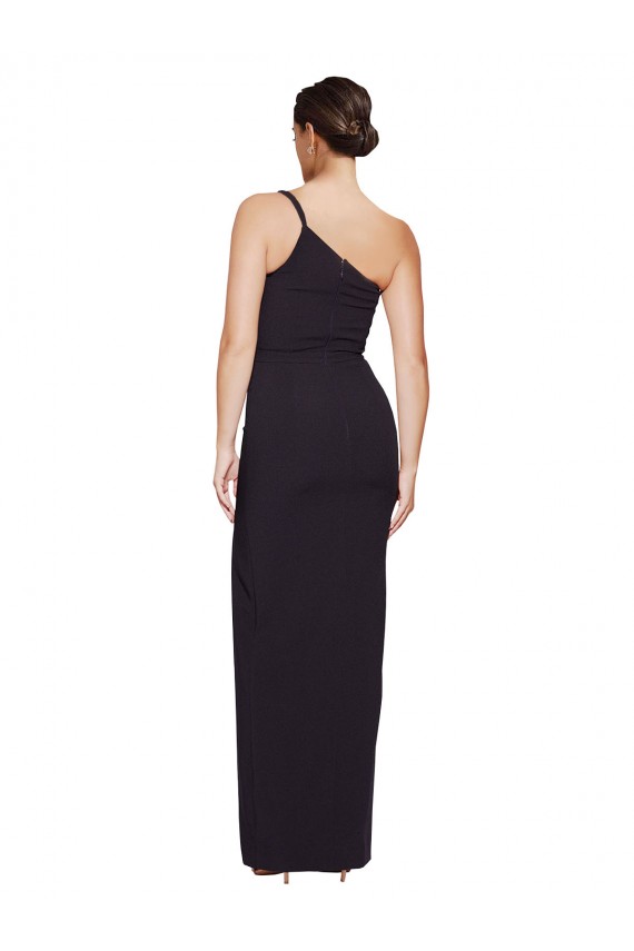 Cheap Long Floor Length Formal Crepe Bridesmaid Dress / Prom Dress with Side Split and One Strap Canada