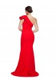 Cheap One Shoulder Long Sweep Train Crepe Bridesmaid Dress / Prom Dress with Thigh High Split Canada