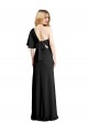 Cheap Pleated One Shoulder Flutter Sleeves Slim Formal Crepe Bridesmaid Dress / Prom Dress Canada