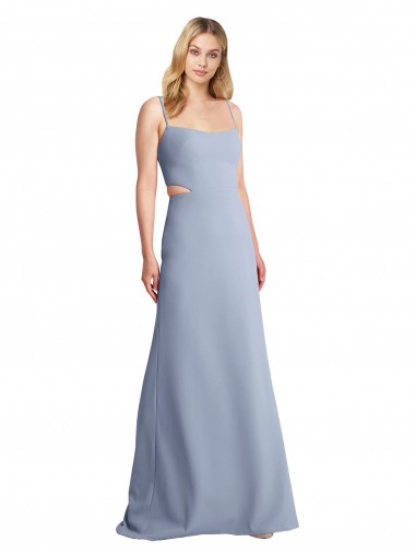 Cheap Feminine Scoop Neckline Long Crepe Slip Bridesmaid Dress / Prom Dress  Canada