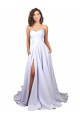 Cheap Simple Sweetheart A-Line Long Crepe Beach Wedding Dress with Front Slit Canada