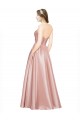 Cheap Long Plated Strapless Sweetheat Formal Stretch Satin Bridesmaid Dress / Prom Dress Canada