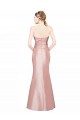 Cheap Long Strapless Formal Stretch Satin Bridesmaid Dress / Prom Dress with Pleats and Low Back Canada
