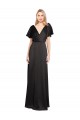 Cheap Cap Sleeves Open Back Long Formal Stretch Satin Bridesmaid Dress / Prom Dress Canada
