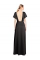 Cheap Cap Sleeves Open Back Long Formal Stretch Satin Bridesmaid Dress / Prom Dress Canada