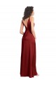 Cheap Faux Surplice Neckline Long Slim A-Line Formal Stretch Satin Bridesmaid Dress / Prom Dress Canada