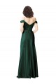 Cheap Off the Shoulder Sleeves Long Formal Stretch Satin Bridesmaid Dress / Prom Dress with Pleated Draped Neckline Canada