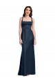 Cheap Square Neck A-Line Long Formal Stretch Satin Bridesmaid Dress / Prom Dress with Wide Straps Canada