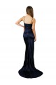 Cheap Pleated Sash Skirt Long Formal Stretch Satin Bridesmaid Dress / Prom Dress with High Slit Canada