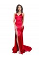 Cheap Mermaid Open Back Long Formal Stretch Satin Bridesmaid Dress / Prom Dress with High Slit Canada