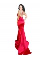 Cheap Mermaid Open Back Long Formal Stretch Satin Bridesmaid Dress / Prom Dress with High Slit Canada