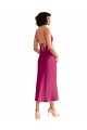 Cheap Midi Length V-Neck Short Formal Stretch Satin Bridesmaid Dress / Cocktail Prom Dress with Low Scoop Back Canada