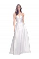 Cheap Full Length Strapless V-Cutout Formal Stretch Satin Bridesmaid Dress / Prom Dress Canada