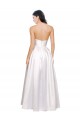 Cheap Full Length Strapless V-Cutout Formal Stretch Satin Bridesmaid Dress / Prom Dress Canada