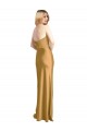 Cheap Sleek Strapless Long A-Line Formal Stretch Satin Bridesmaid Dress / Prom Dress Canada