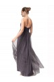 Cheap Long Sweetheart Tulle Bridesmaid Dress with Shirred Criss Cross Bodice Canada