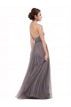 Cheap Strapless Tulle Bridesmaid Dress with Waistband Canada