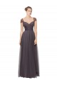 Cheap Sweetheart Neckline Long Tulle Bridesmaid Dress with Straps Canada
