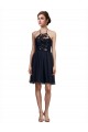 Cheap High Neck Illusion Bodice Bridesmaids Dress Canada