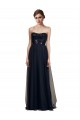 Cheap Strapless Sequined Lace Long Bridesmaid Dress with Pleats Canada