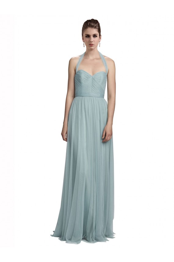Cheap Halter Ruched Sweetheart Neckline Tulle Bridesmaid Dress Canada